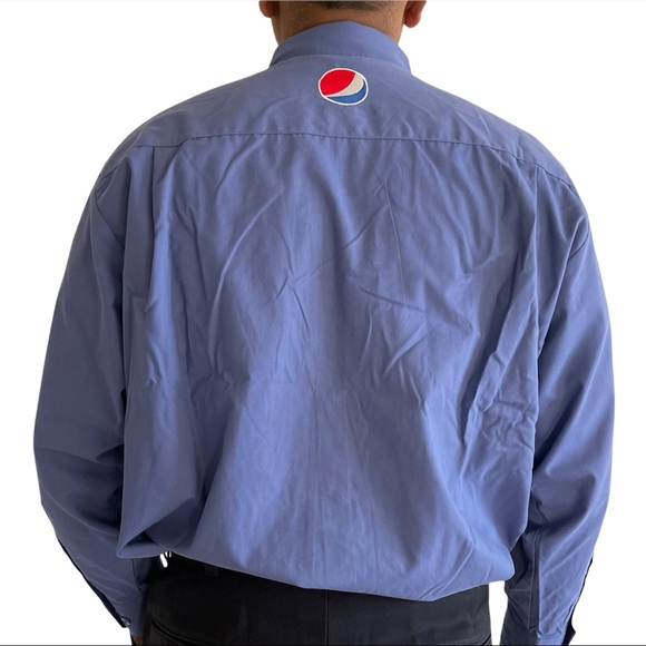Pepsi Blue Button Down Uniform Dress Shirt Long Sleeves XL - Picture 3 of 9